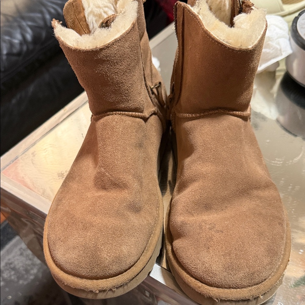 UGG Chestnut Shearling-Lined Short Boots